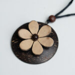 Necklace With Coconut Shell Flower Pendant - Image 4