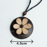Necklace With Coconut Shell Flower Pendant - Image 3