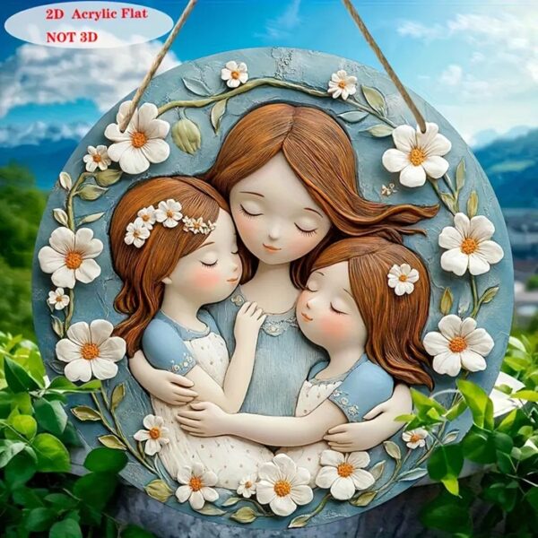 Mother and Daughters 2D Wooden Wall Art