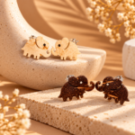 Coconut Shell Elephant Stud Earrings