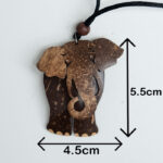 Coconut Shell Elephant Pendant Necklace - Image 4
