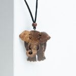 Coconut Shell Elephant Pendant Necklace - Image 2