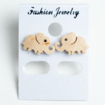 Coconut Shell Elephant Stud Earrings - Image 4