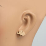 Coconut Shell Elephant Stud Earrings