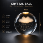 Crystal Ball Night Light – 3D Engraved Rain Cloud - Image 3