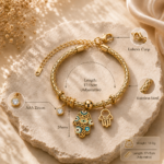 Hamsa Evil Eye Charm Bracelet for Women - Image 3