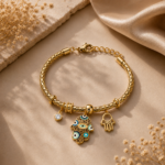 Hamsa Evil Eye Charm Bracelet for Women