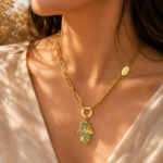 Hamsa Evil Eye Charm Necklace for Women - Image 2